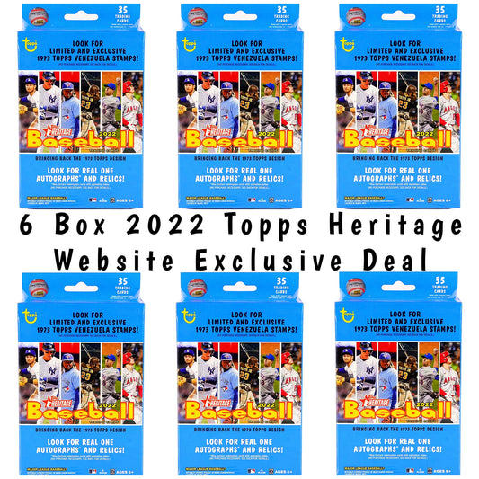6 Box 2022 Topps Heritage Baseball Hanger "Website Exclusive Deal"