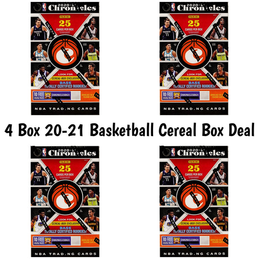 4 Box 2020-21 Panini Chronicles Basketball Cereal Box Deal