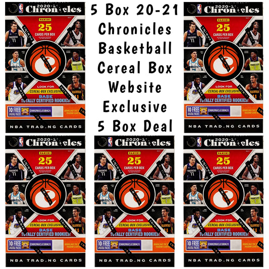 5 Box 2020-21 Panini Chronicles Basketball Cereal Box "Website Exclusive Deal"