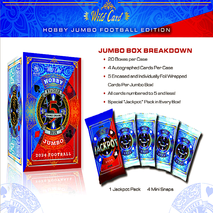 2024 Wild Card Five Card Draw Stacked Deck Football Hobby Jumbo Box