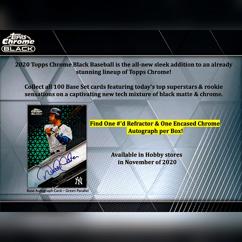 2020 Topps Chrome Black Baseball Hobby Box