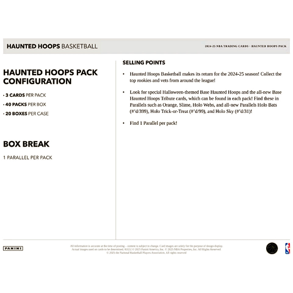 2024-25 Panini Haunted Hoops Halloween Basketball Treat Pack Box
