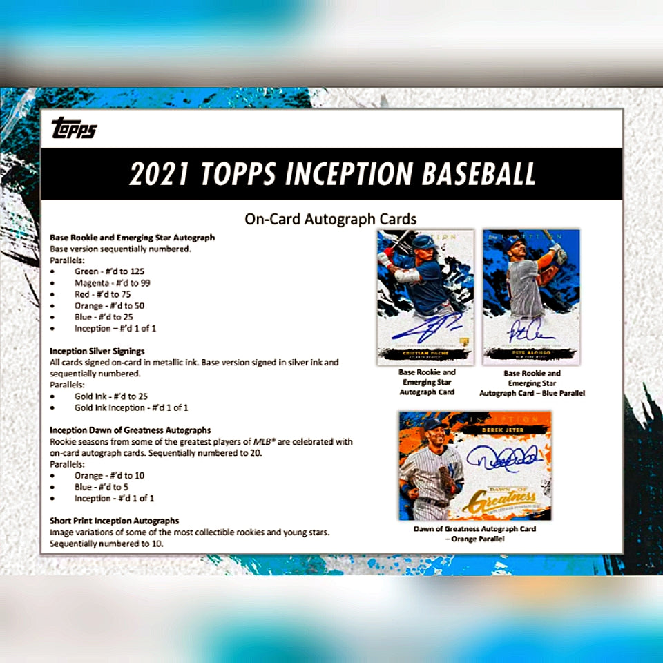 2021 Topps Inception Baseball Hobby Box