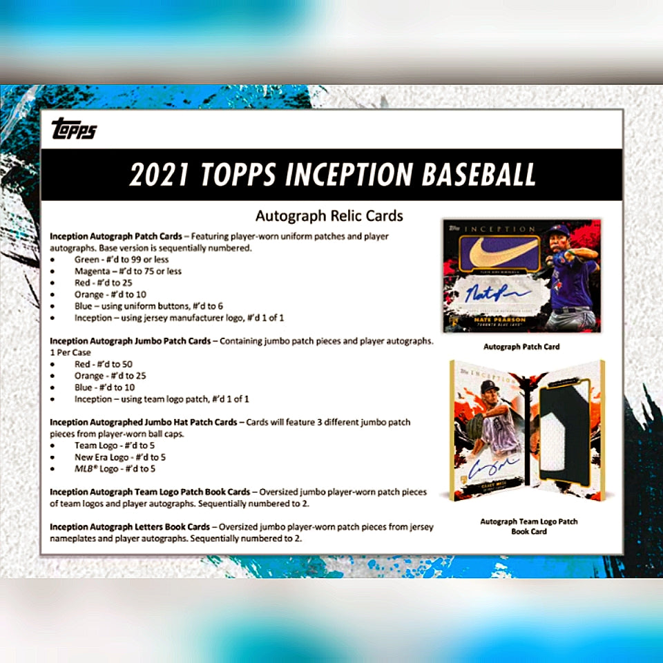 2021 Topps Inception Baseball Hobby Box