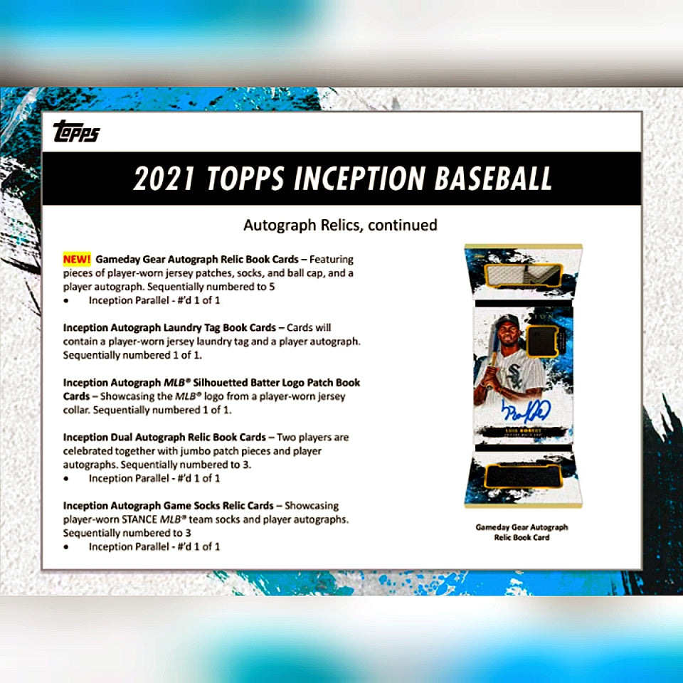 2021 Topps Inception Baseball Hobby Box