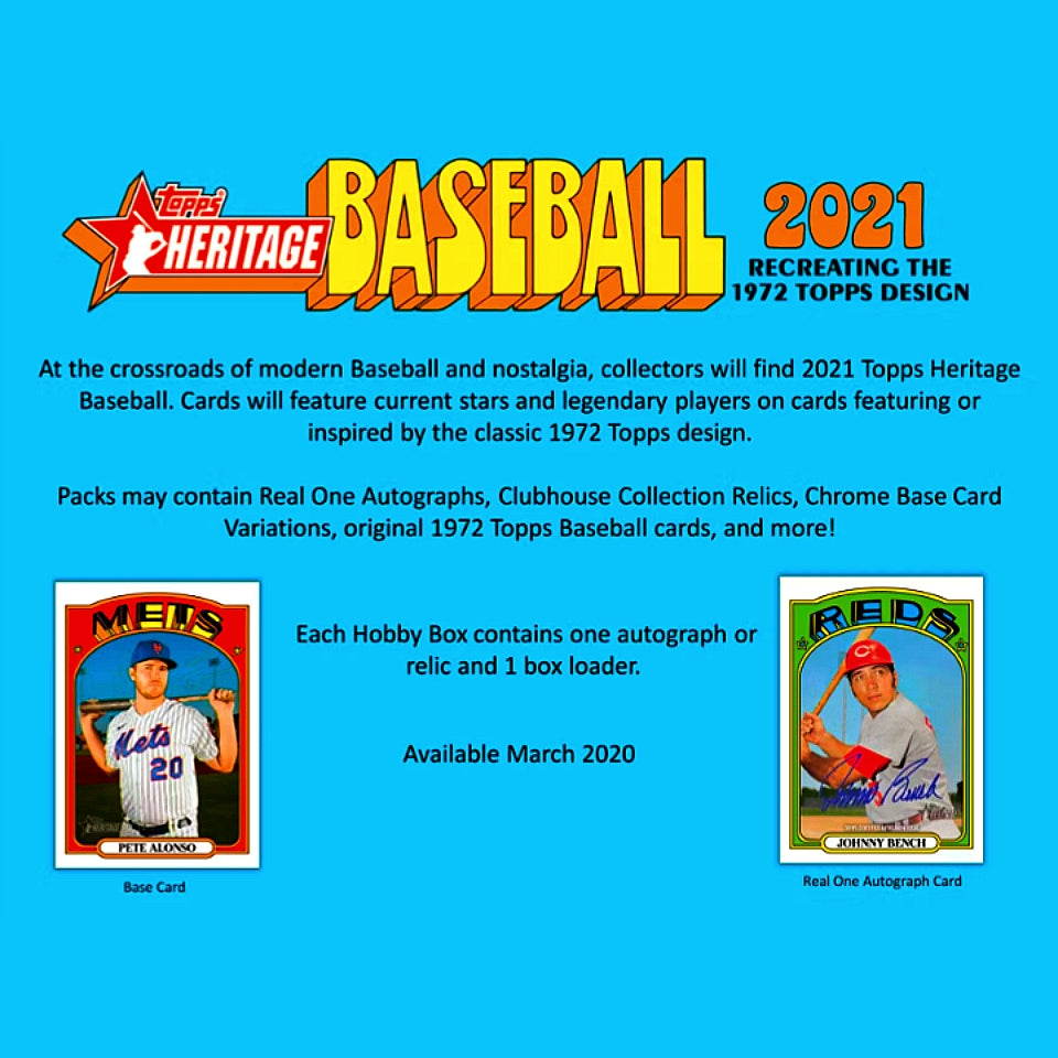 2021 Topps Heritage Baseball Hobby Box