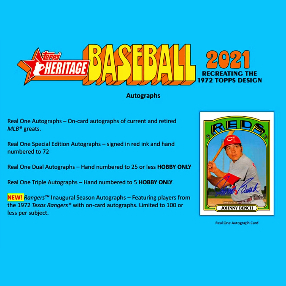 2021 Topps Heritage Baseball Hobby Box