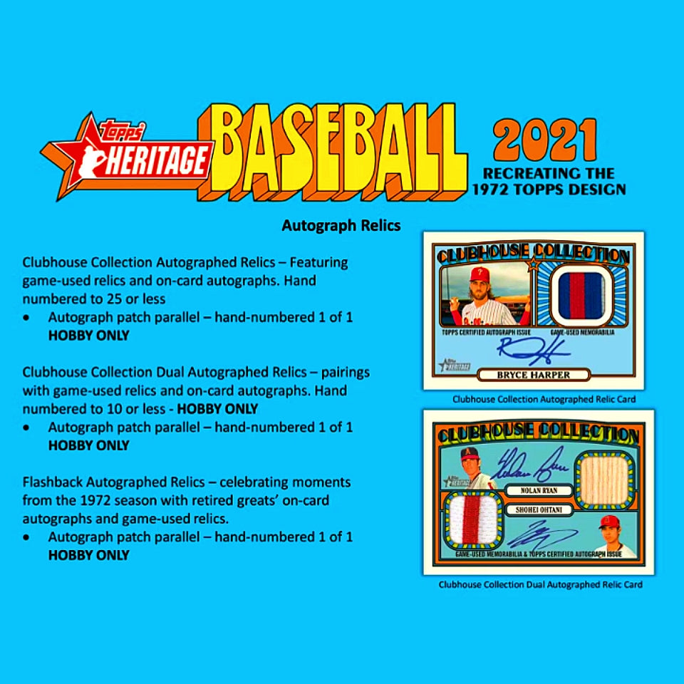 2021 Topps Heritage Baseball Hobby Box