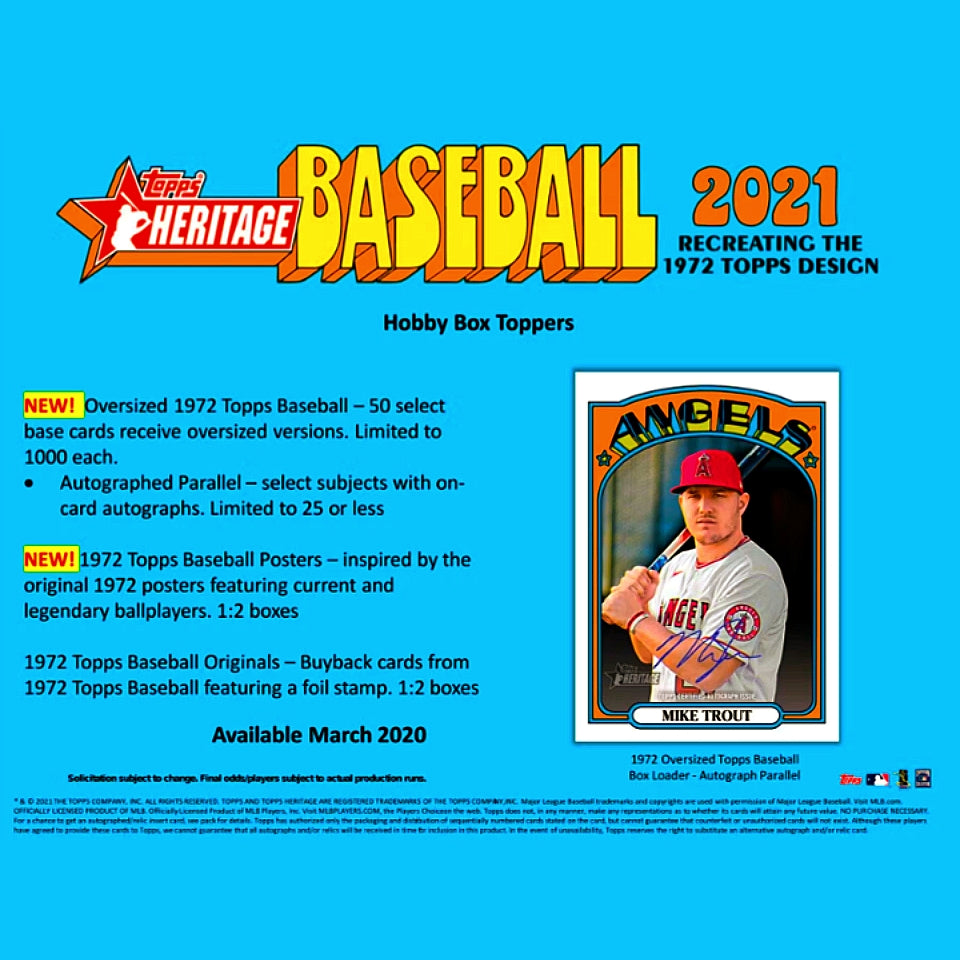 2021 Topps Heritage Baseball Hobby Box