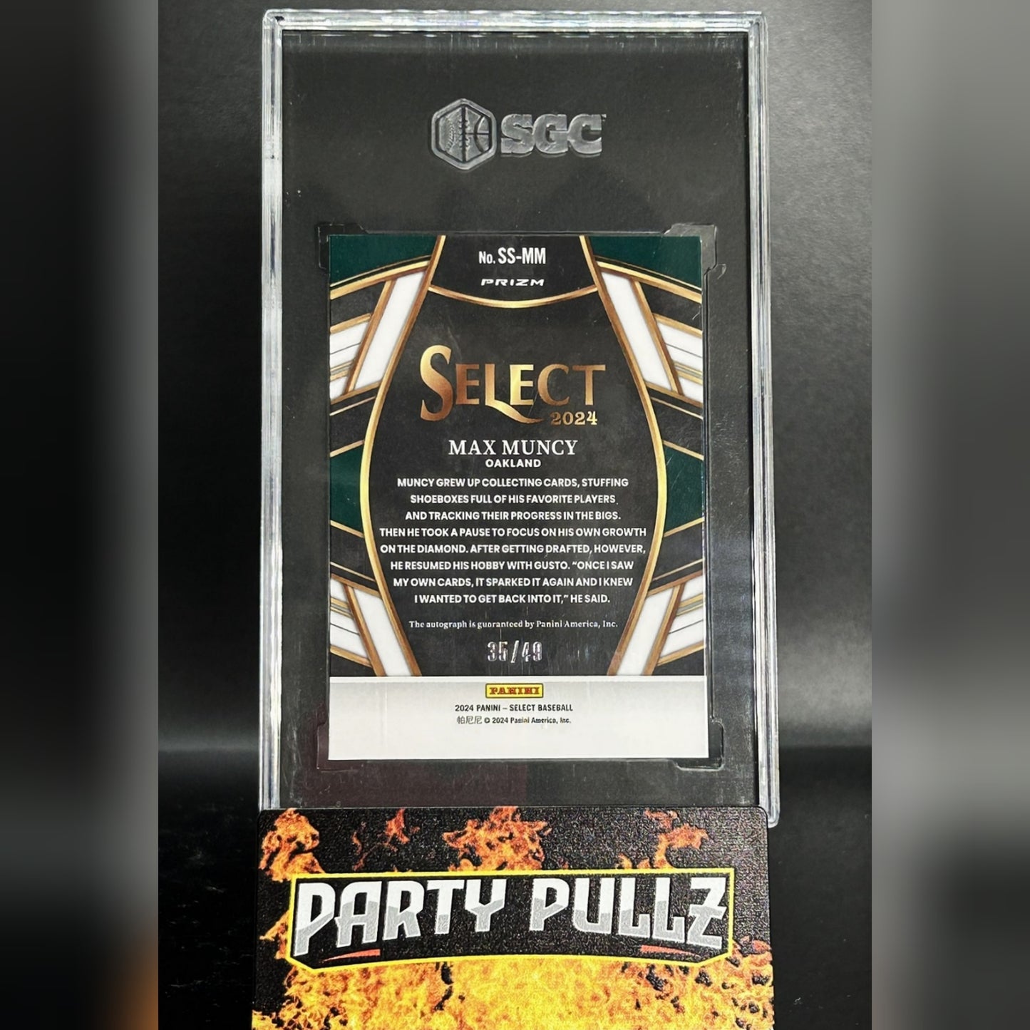 2024 Panini Select #SS-MM Max Muncy Signature Selections Blue Prizm 35/49 SGC 10