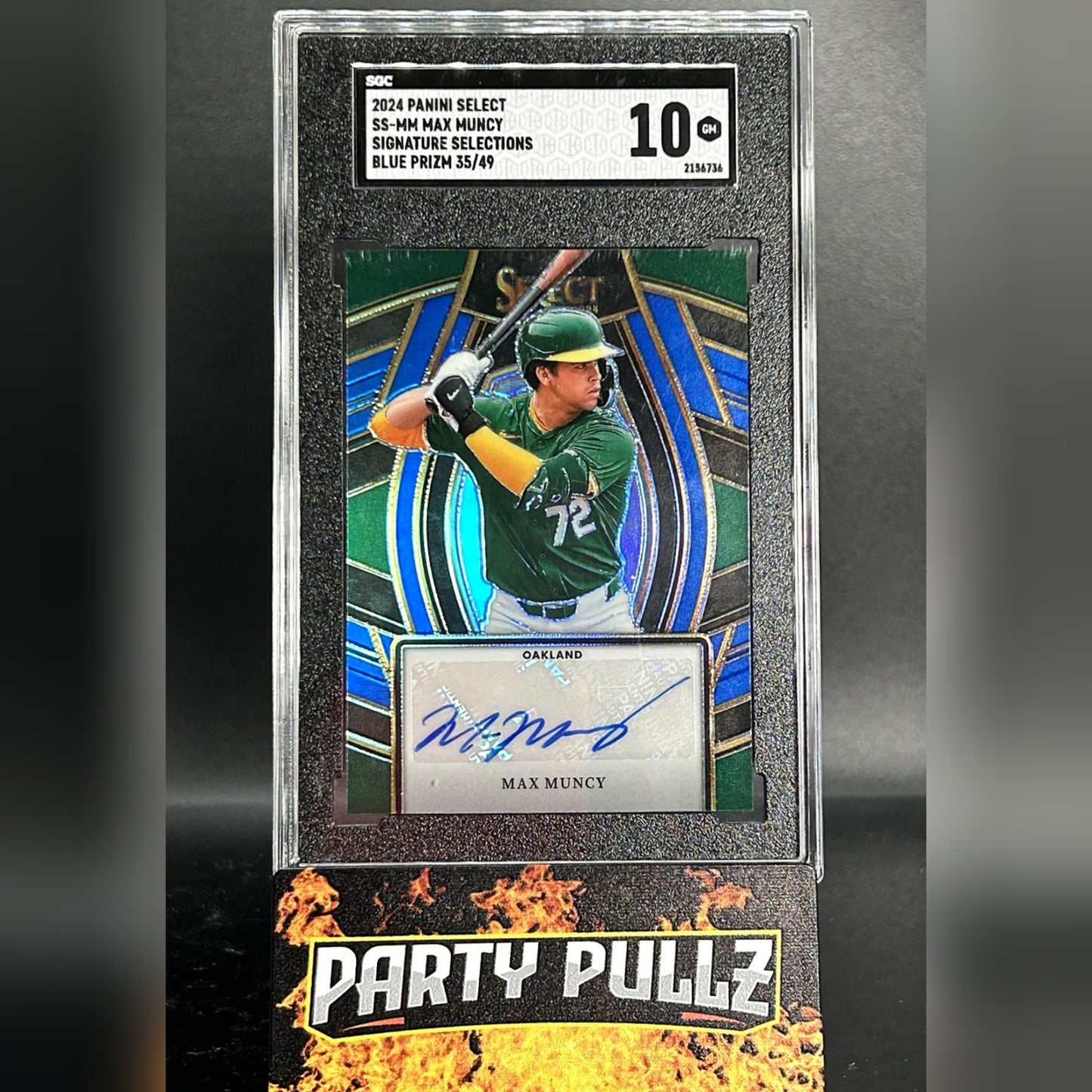 2024 Panini Select #SS-MM Max Muncy Signature Selections Blue Prizm 35/49 SGC 10