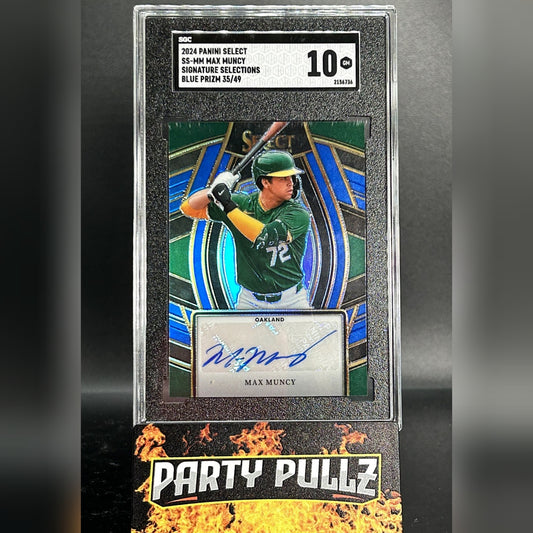 2024 Panini Select #SS-MM Max Muncy Signature Selections Blue Prizm 35/49 SGC 10