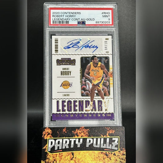 2020 Panini Contenders #RHO Robert Horry Legendary Contenders Autograph Gold 04/10 PSA 9