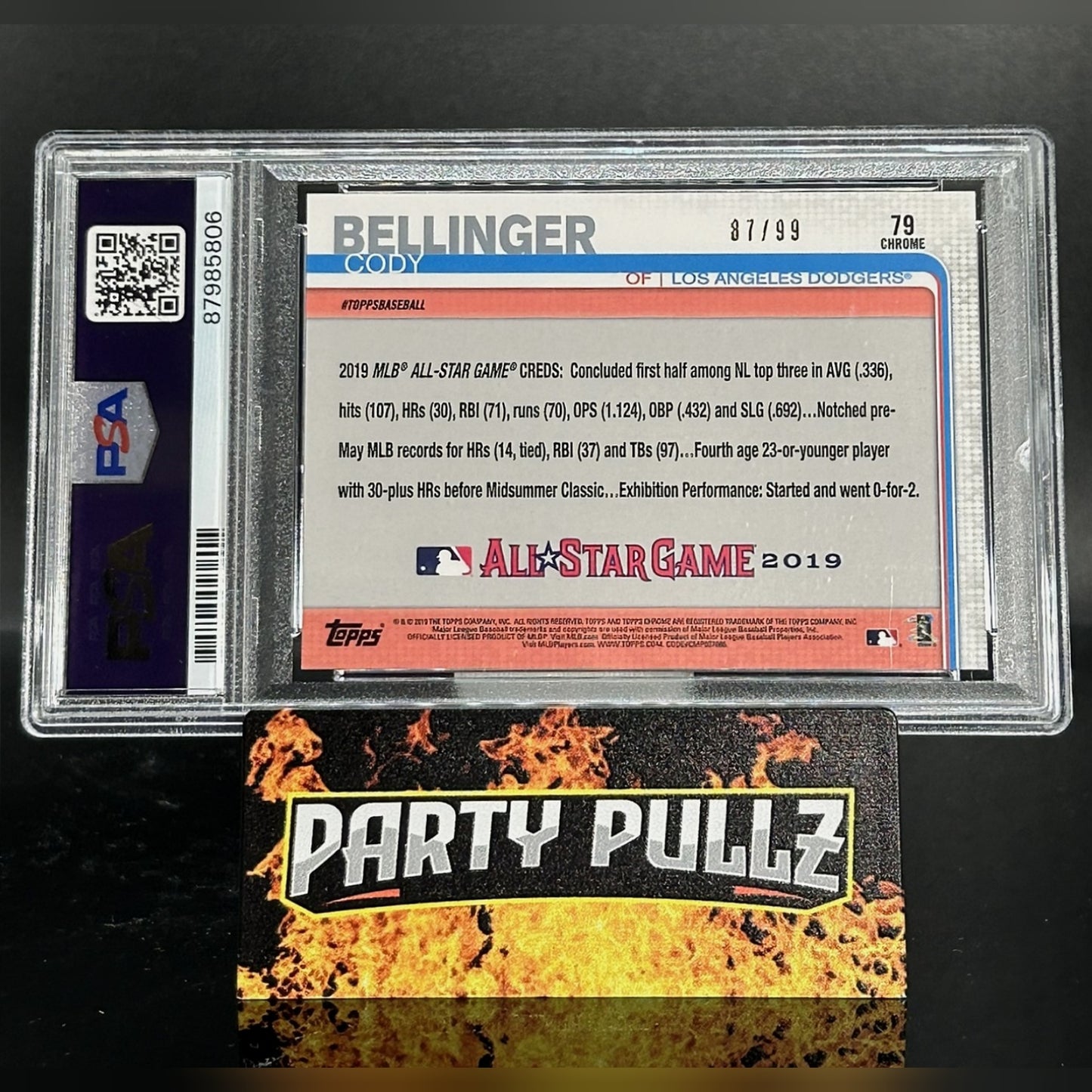 2019 Topps Chrome Update #79 Cody Bellinger All-Star Game Green Refractor 87/99 PSA 10