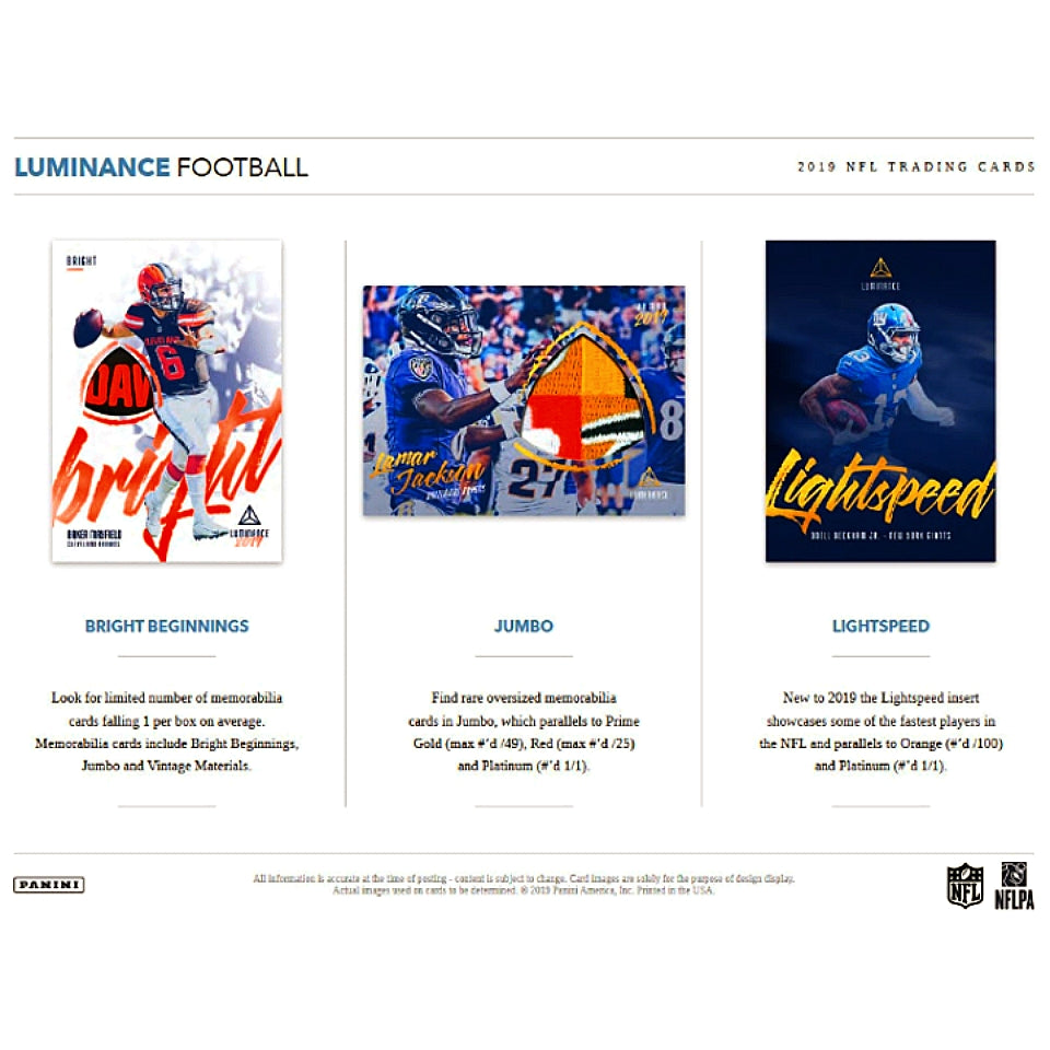 2019 Panini Luminance Football Hobby Box
