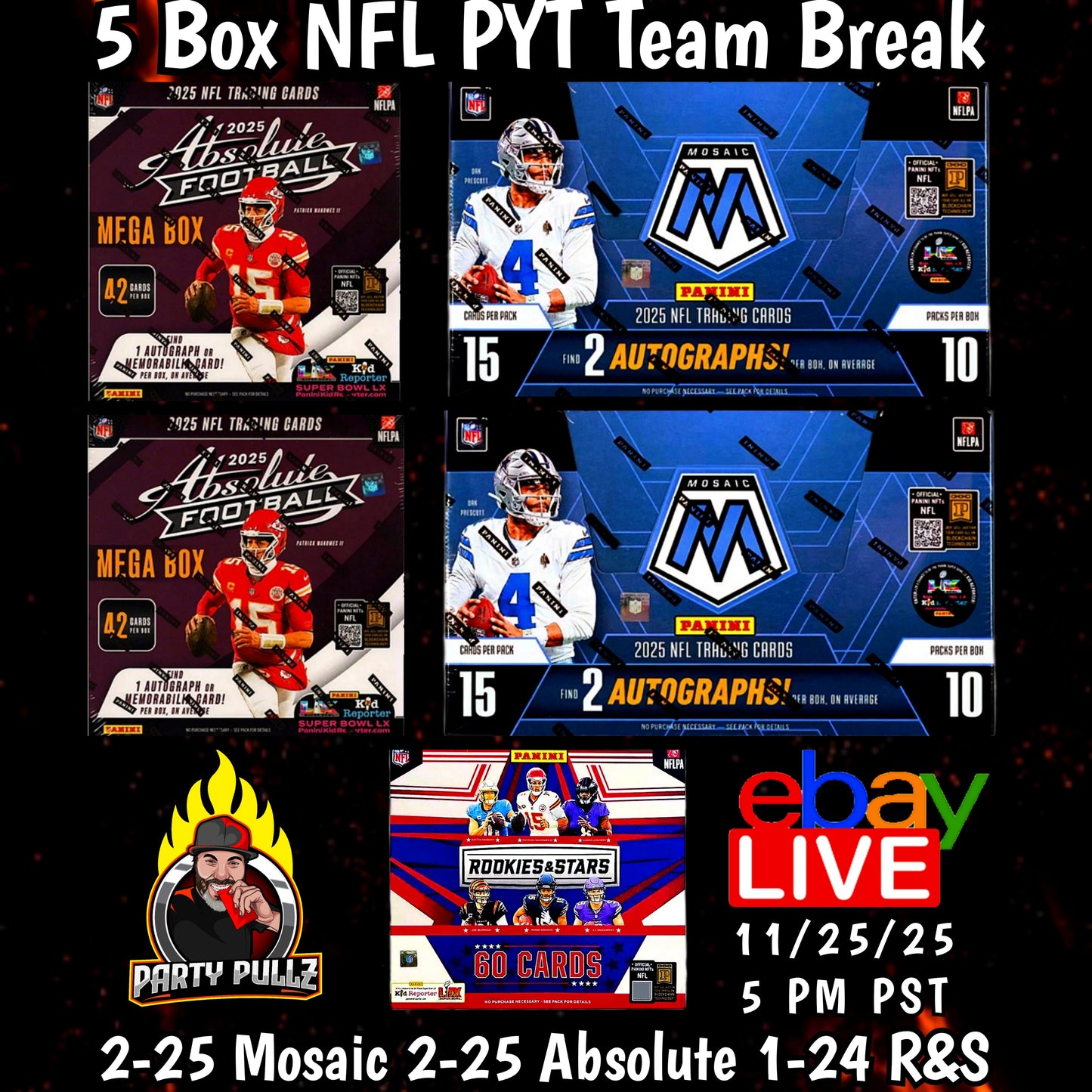 5 Box NFL Football (PYT) Pick Your Team Break