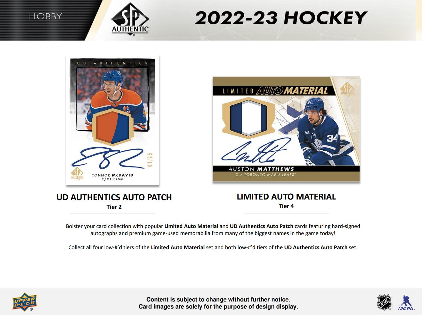 2022-23 Upper Deck SP Authentic Hockey Hobby