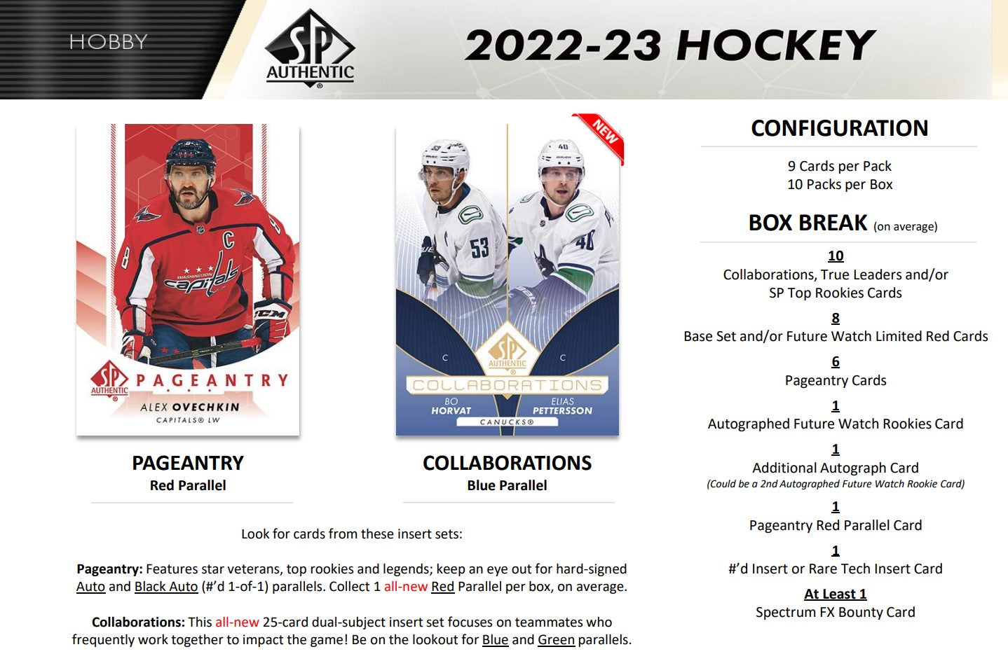 2022-23 Upper Deck SP Authentic Hockey Hobby