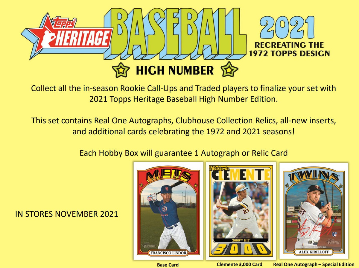 2021 Topps MLB Heritage Baseball Hobby Box High Number