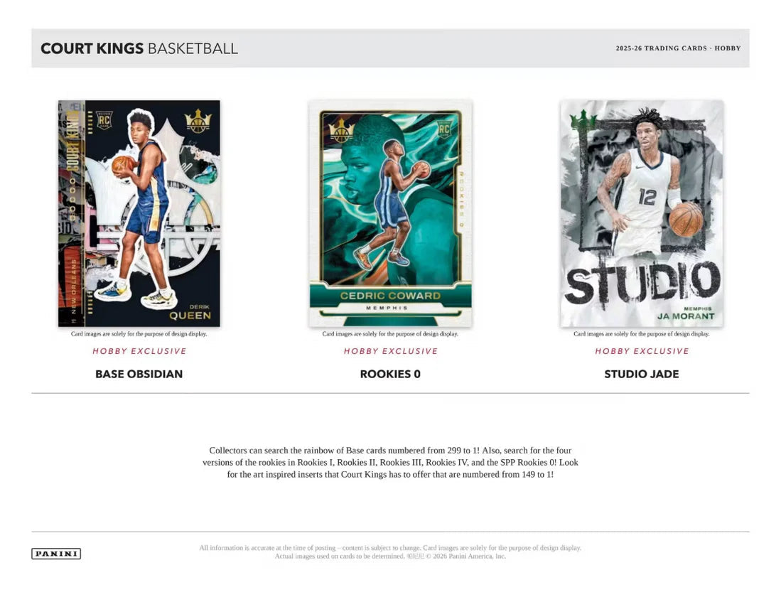 2025-26 NBA Panini Court Kings Basketball Hobby Box