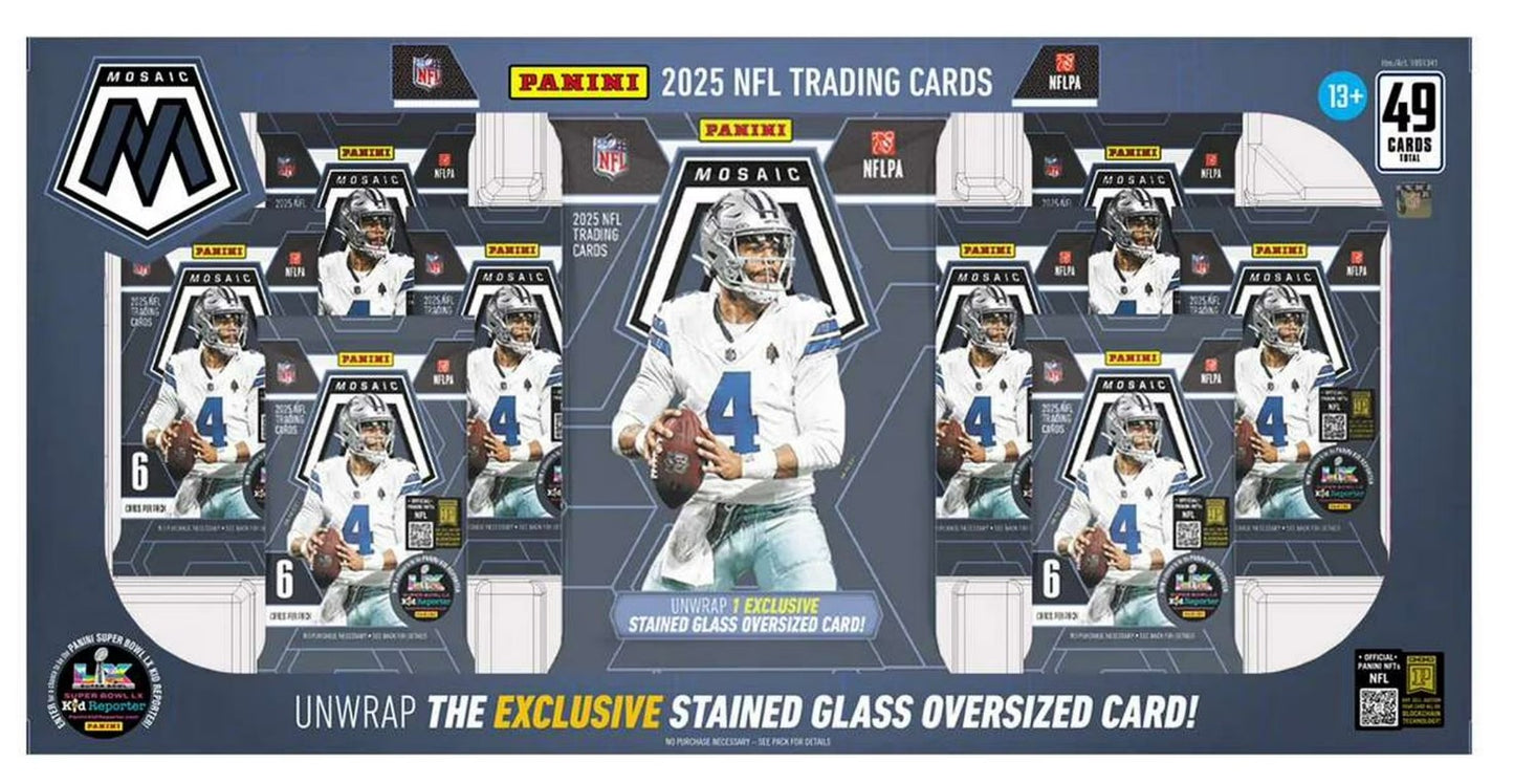 2025 Panini Mosaic Football Costco Bundle Box Stained Glass