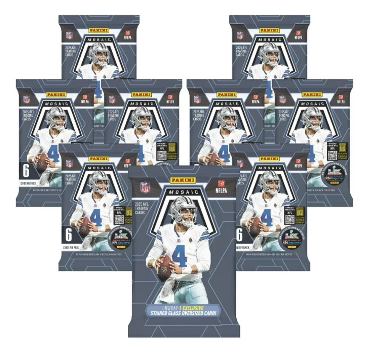 2025 Panini Mosaic Football Costco Bundle Box Stained Glass