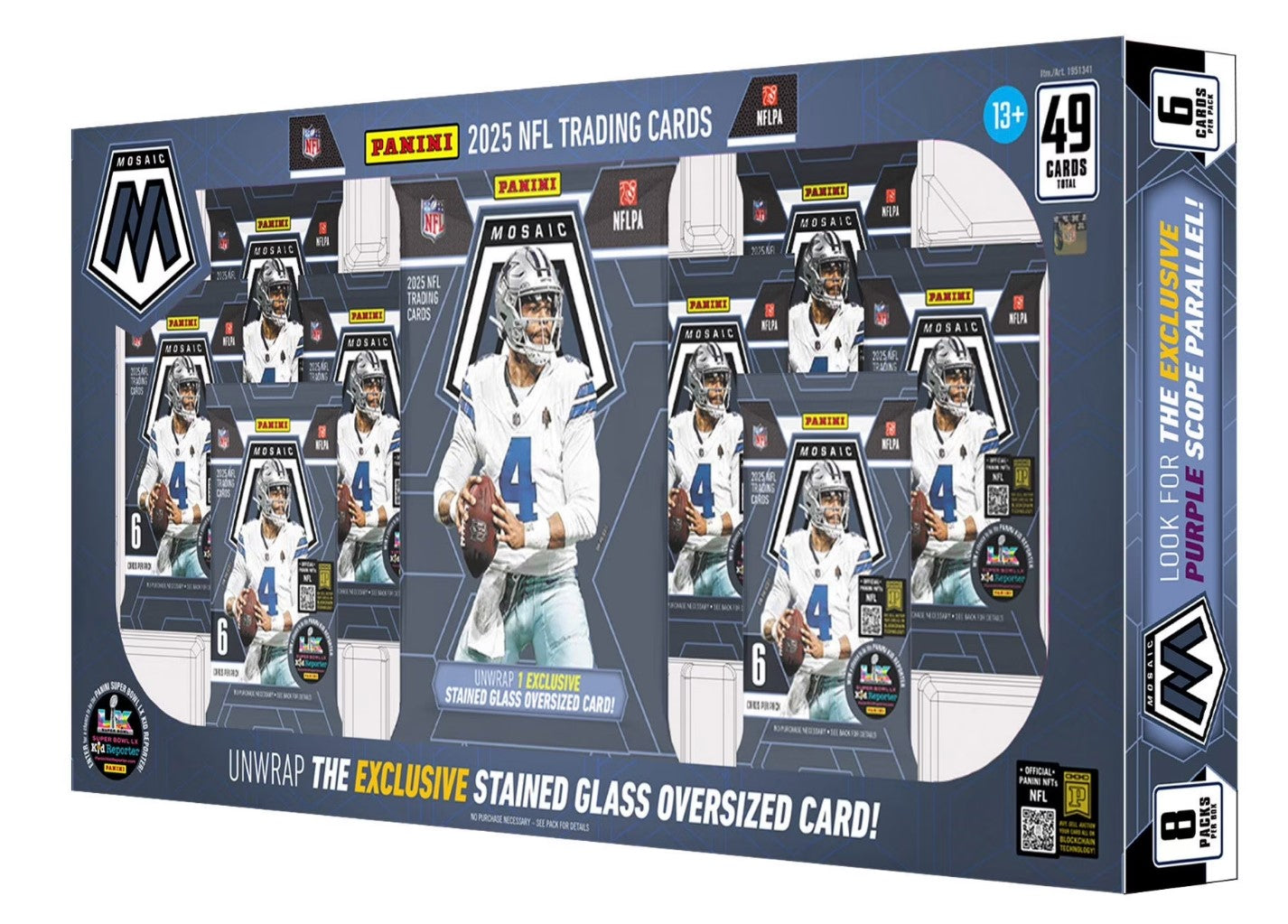 2025 Panini Mosaic Football Costco Bundle Box Stained Glass